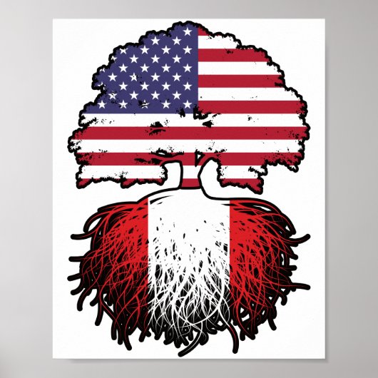 Poster Pérou Amérique péruvienne Etats-Unis drapeau des r (Devant)