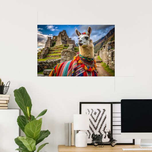 Poster Pérou Llama (Bureau à domicile)