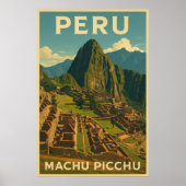 Poster Pérou vintage Machu Picchu (Devant)