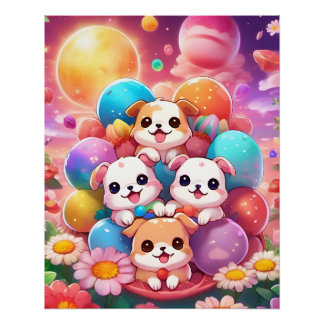 Poster perritos kawaii perfect poster