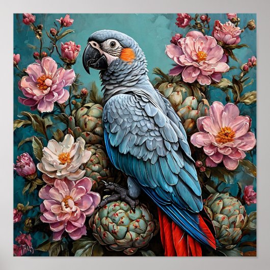 Poster Perroquet cacatoès dans Tropical Vibes (Devant)