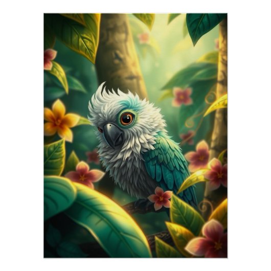 Poster Perroquet coloré Imaginaire (Devant)
