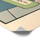 Poster Perroquet dans l'imprimé Ukiyo-e de baignoire Oise (Coin)