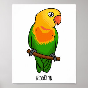 Poster Perroquet de caricature mignon lovebird