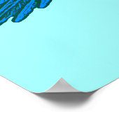 Poster Perroquet en vol, Aqua et Bleu Cobalt (Coin)