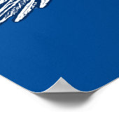 Poster Perroquet en vol, bleu et blanc de cobalt (Coin)