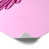 Poster Perroquet en vol, Fuchsia et rose glace (Coin)