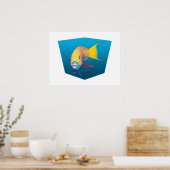Poster Perroquet - Fond dégradé bleu | (Cuisine)