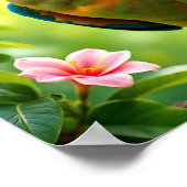 Poster Perroquet tropical aux fleurs (Coin)