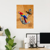Poster Perroquet Tropical Et Ancre (Bureau à domicile)