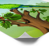 Poster Perroquet vert mignon généré par l'IA (Coin)