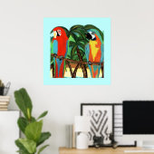 POSTER PERROQUETS (Bureau à domicile)