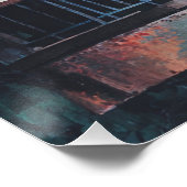 Poster Perroquets Bleus Verts Tropicaux Art de Cage Rusti (Coin)