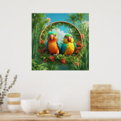 Poster Perroquets de dessin coloré (Cuisine)