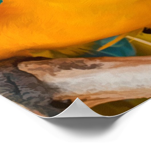 Poster Perroquets en amour Imprimer (Coin)