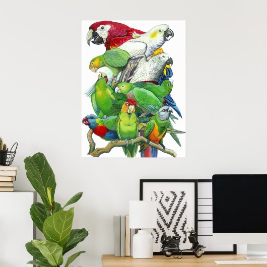 Poster Perroquets et perroquets Imprimer (Bureau à domicile)
