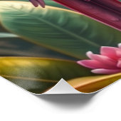 Poster Perroquets Fantaisie Rose (Coin)