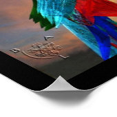 POSTER PERROQUETS HYPER / ARA ROUGE (Coin)