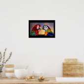 POSTER PERROQUETS HYPER / ARA ROUGE ET BLEU (Cuisine)