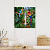 Poster Perroquets Tropicaux Ara (Cuisine)