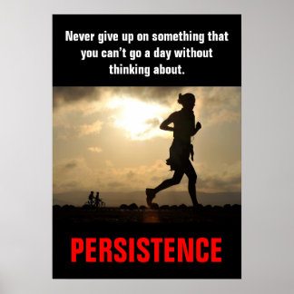 Poster Persistance à courir entraînement fitness Motivati