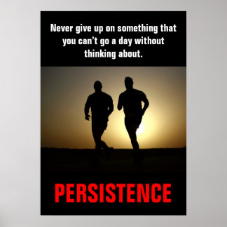 Poster Persistance à courir entraînement fitness Motivati