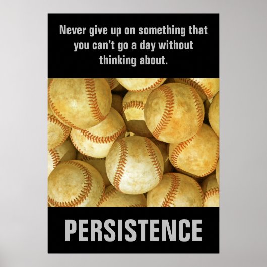 Poster Persistance Baseball Inspiration Motivation (Devant)