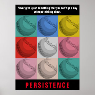 Poster Persistance Baseball Inspiration Motivation