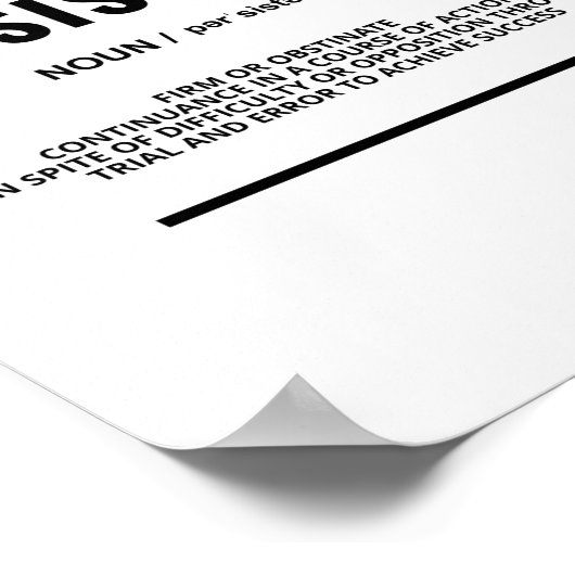 Poster Persistance | Devis motivationnel (Coin)