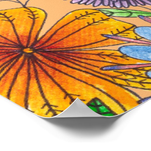 Poster Persister comme une fleur fragile Citation motivat (Coin)