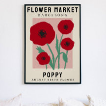 Personalised Flower Market Birth flower Art Print