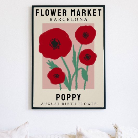 Poster Personalised Flower Market Birth flower Art Print
