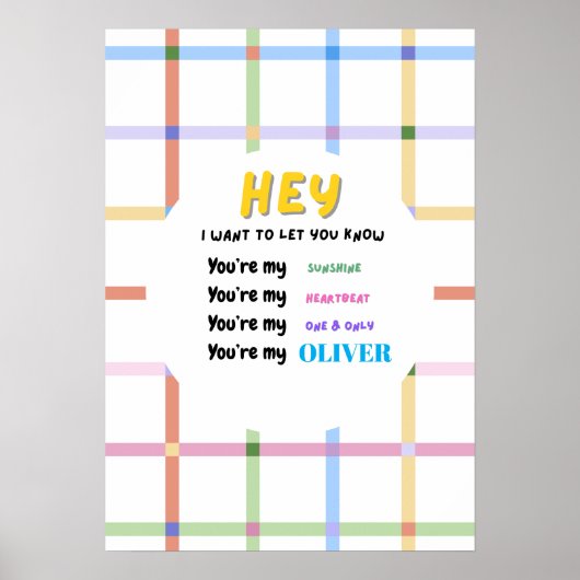 Poster Personalised Kids name wall art gift (Devant)