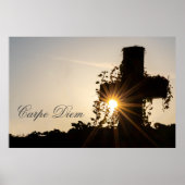 Poster Personalizable Carpe Diem with sunset sunbeams (Devant)