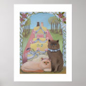 Poster Personalize Initials Wedding Cats Art Print (Devant)