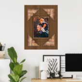 Poster Personalized 3D Rustic Wood Pattern Frame (Bureau à domicile)