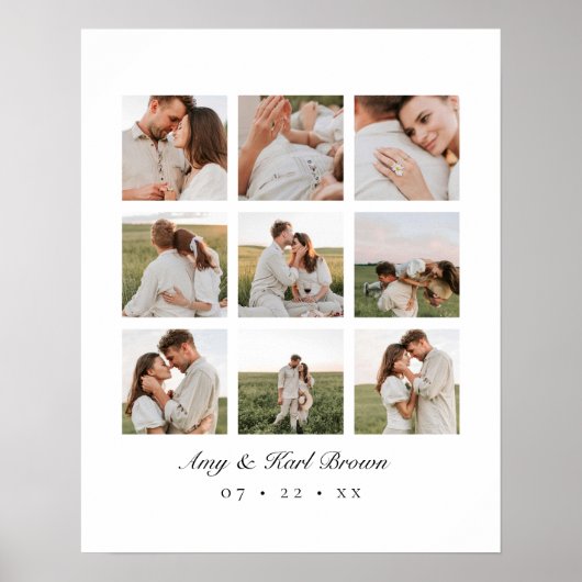 Poster Personalized 9 Photo Couples Collage (Devant)