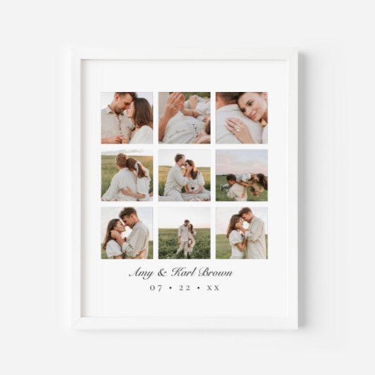 Poster Personalized 9 Photo Couples Collage