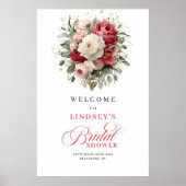 Poster Personalized bridal shower welcome sign floral des (Devant)