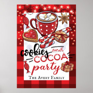Poster Personalized Cookies and Cocoa Christmas Party 