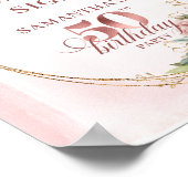 Poster Personalized Feminine Rose Gold 50th Birthday Sign (Coin)