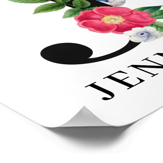 Poster Personalized Floral Alphabet J Monogram  (Coin)