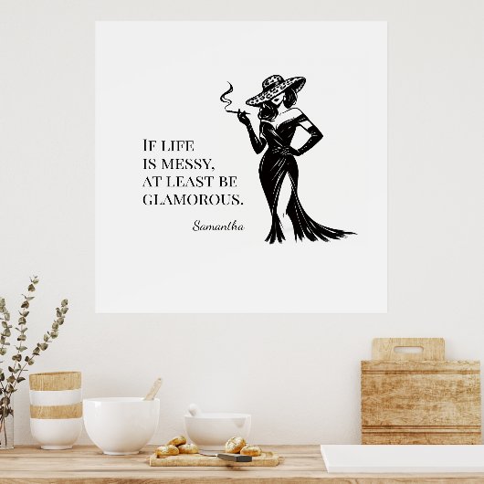 Poster Personalized Glam Style Quote Design (Cuisine)