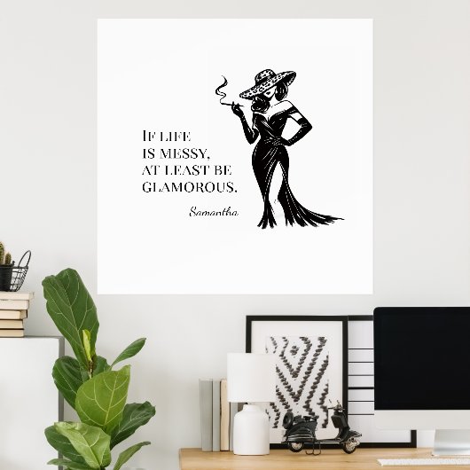 Poster Personalized Glam Style Quote Design (Bureau à domicile)