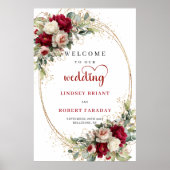 Poster Personalized gold greenery wedding welcome sign  (Devant)