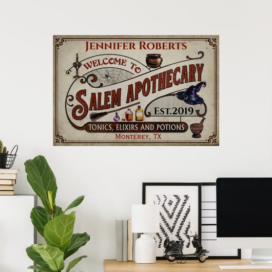 Poster Personalized Halloween Welcome To Salem Pothecary (Bureau à domicile)