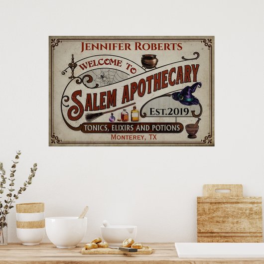Poster Personalized Halloween Welcome To Salem Pothecary (Cuisine)