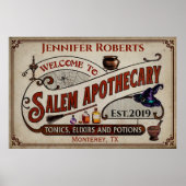 Poster Personalized Halloween Welcome To Salem Pothecary (Devant)