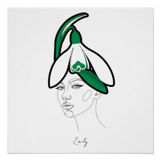 Poster Personalized January Birth Flower Portrait