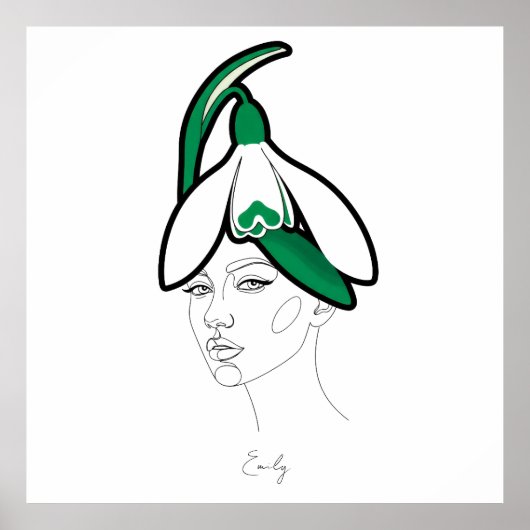 Poster Personalized January Birth Flower Portrait (Devant)